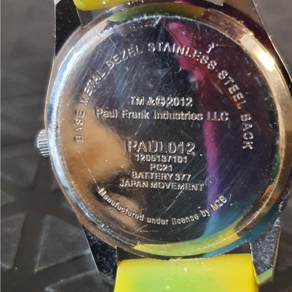 Vintage Paul Frank Paul012 Rainbow Sparkle Silicone Women's Watch - Picture 4 of 4